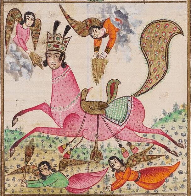 Illustration of Buraq from Yusuf and Zulaykha, a 19th-century Judeo-Persian manuscript held at The Library of The Jewish Theological Seminary, MS 1534